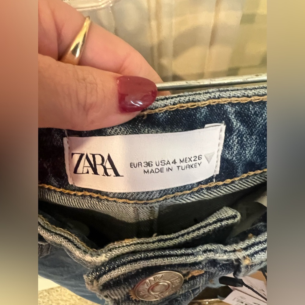 NEW ZARA slim fit hi-rise jeans 6688 size US4 - Picture 6 of 11